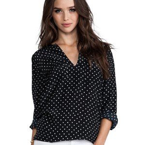 Joie Marlo E Polka Dot Savory Silk Blouse